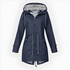 Women's Hooded Waterproof Rain Jacket with Striped Lining and Drawstring Waist - Image 5