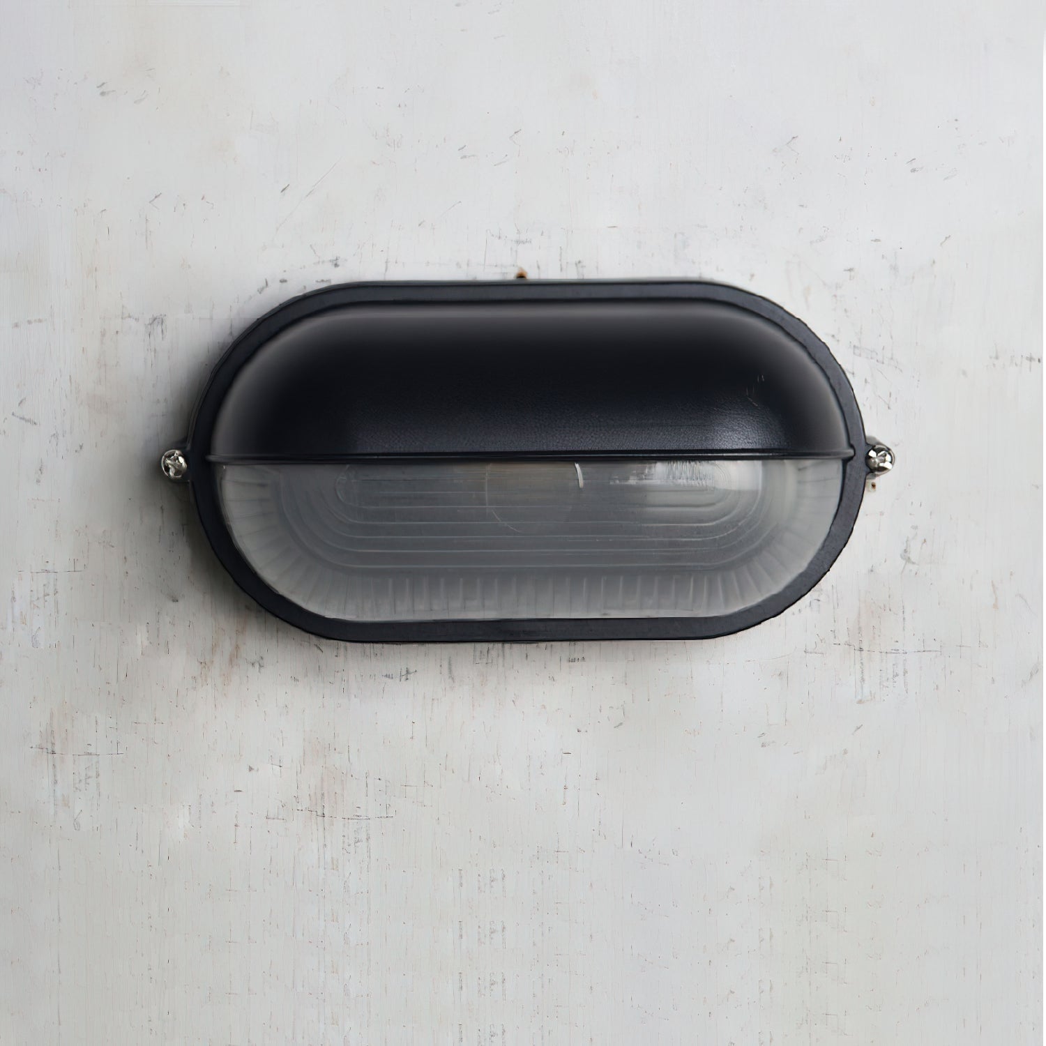 Outdoor Wall Light Bulkhead with Ribbed Glass Eyelid Hood Weather-Resistant - Image 36