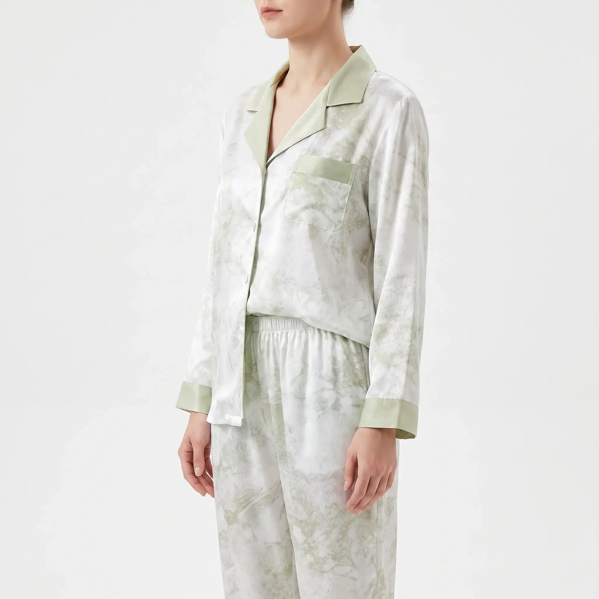Printed Long Sleeve Pajama Set - Shelly