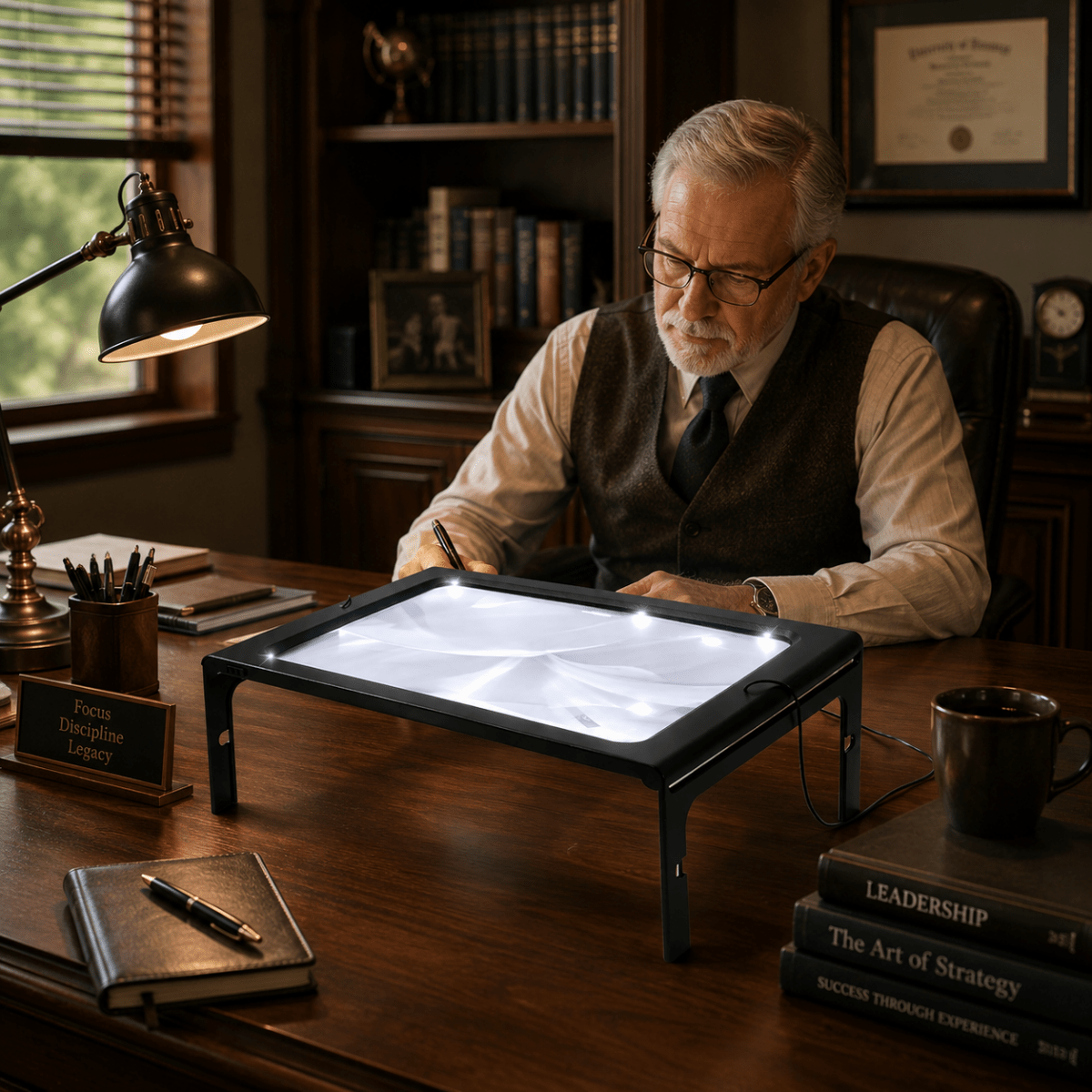 LENSHAVEN – Hands-Free Magnifying Glass with 3x Magnification and LED Light