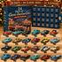Adventskalender für Auto-Fans | 24 US-Auto-Miniaturen | Sammlerdisplay