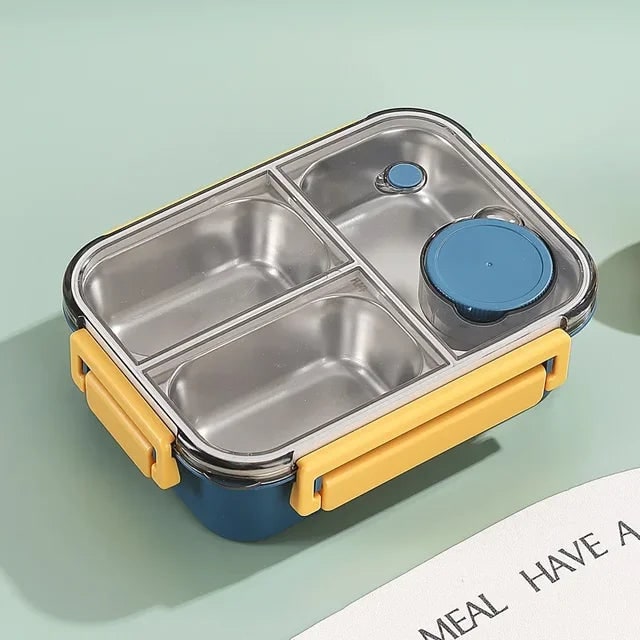 Bento Lunch Box with Stainless Steel Compartments Leak Proof and Portable - Image 1