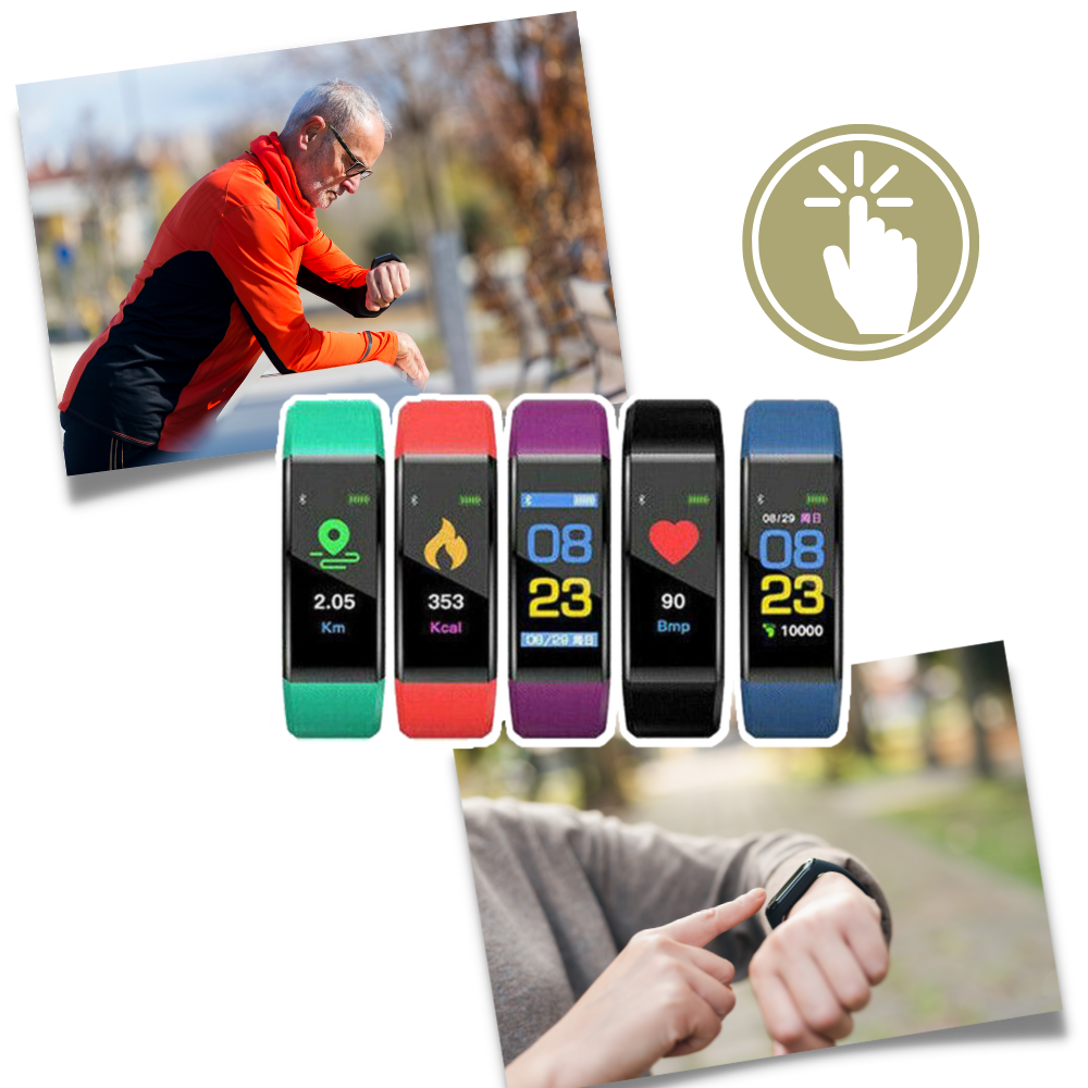 VitaWatch | Senioren Smartwatch met Gezondheidsmonitor en Groot LED-Scherm
