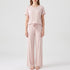 Short-Sleeved Wide-Leg Pajama Set - Violet