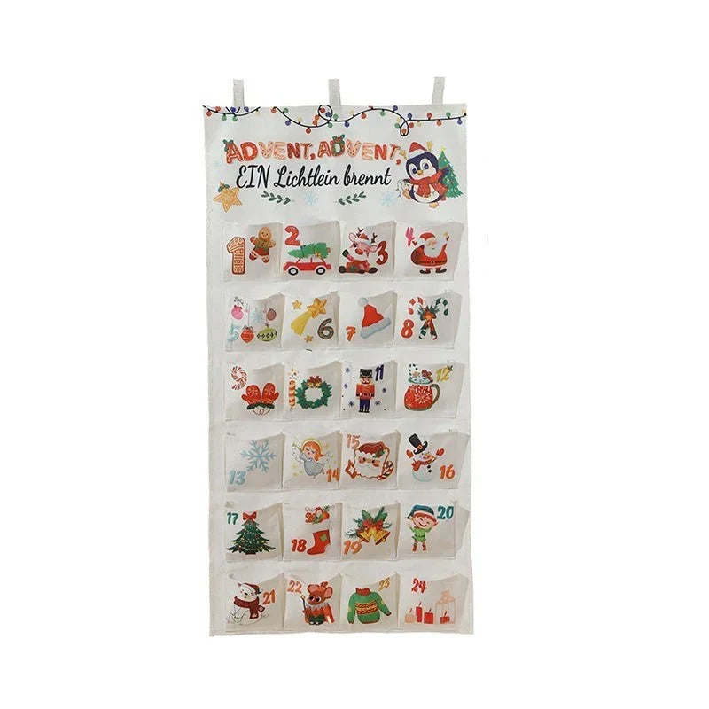 Stoff-Adventskalender | 24 Fächer | Wiederverwendbar
