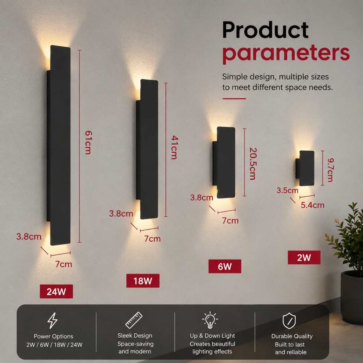HARMONYLIGHT – Elegant LED Wall Light for Indoor and Outdoor Applications