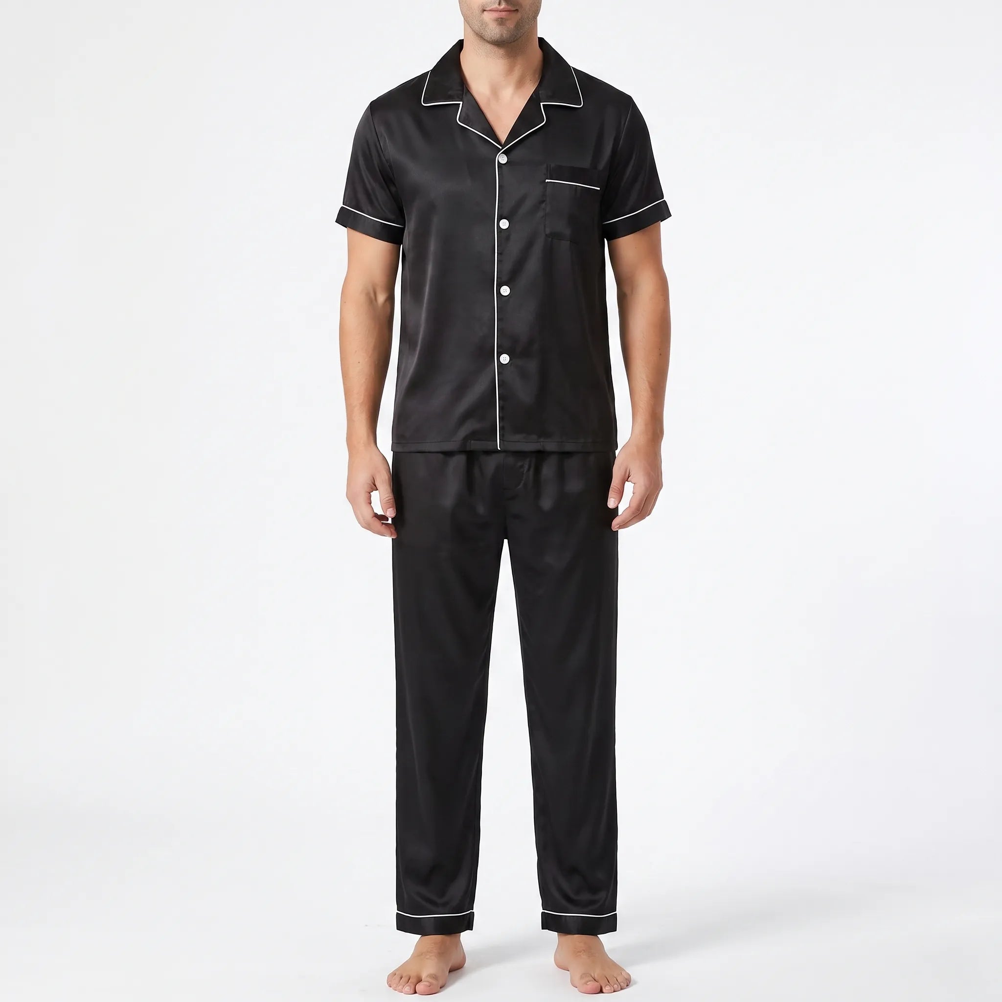 Classic Button-Down Mens Pajamas - Sylvester