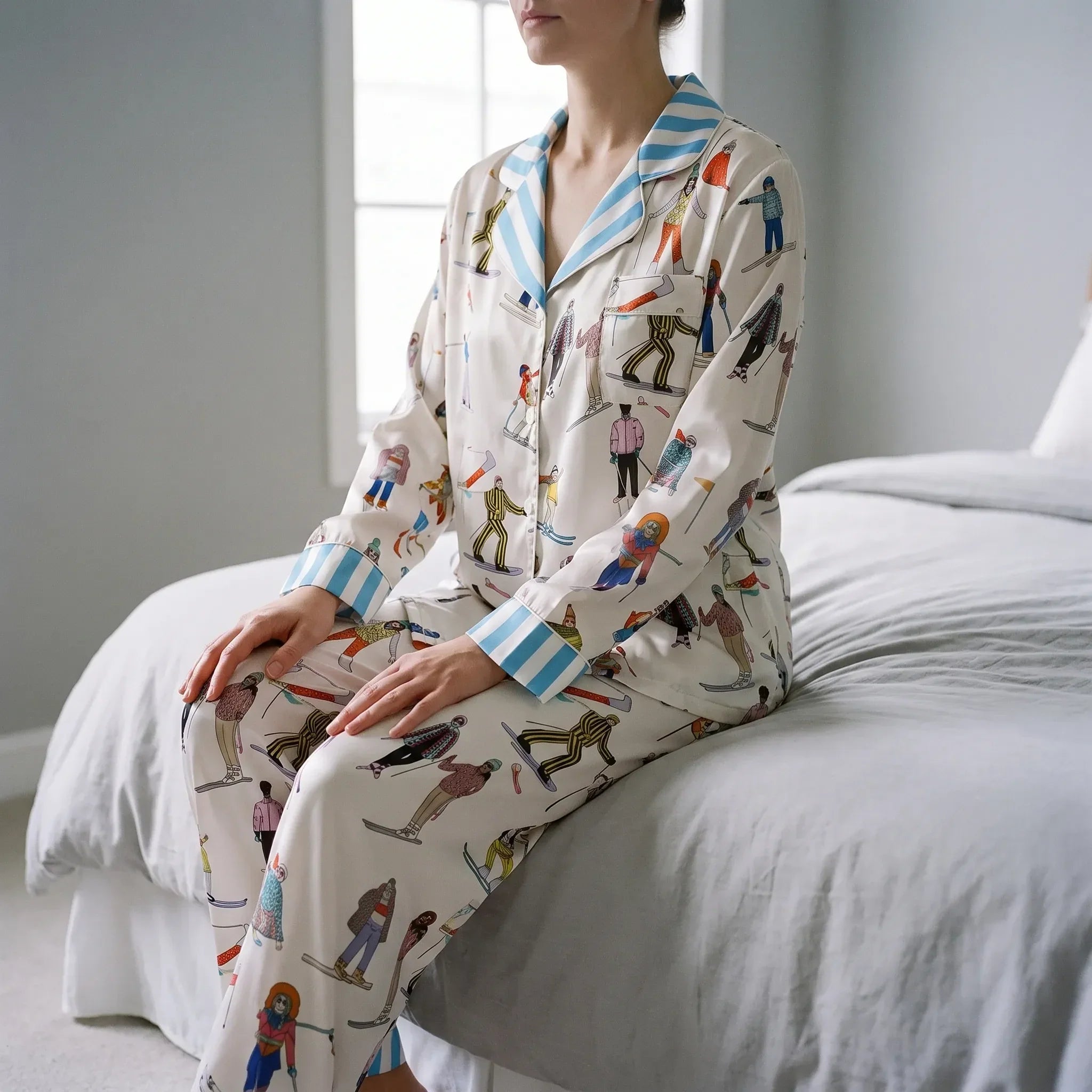 Long Sleeve Printed Pajama Set - Cheryl
