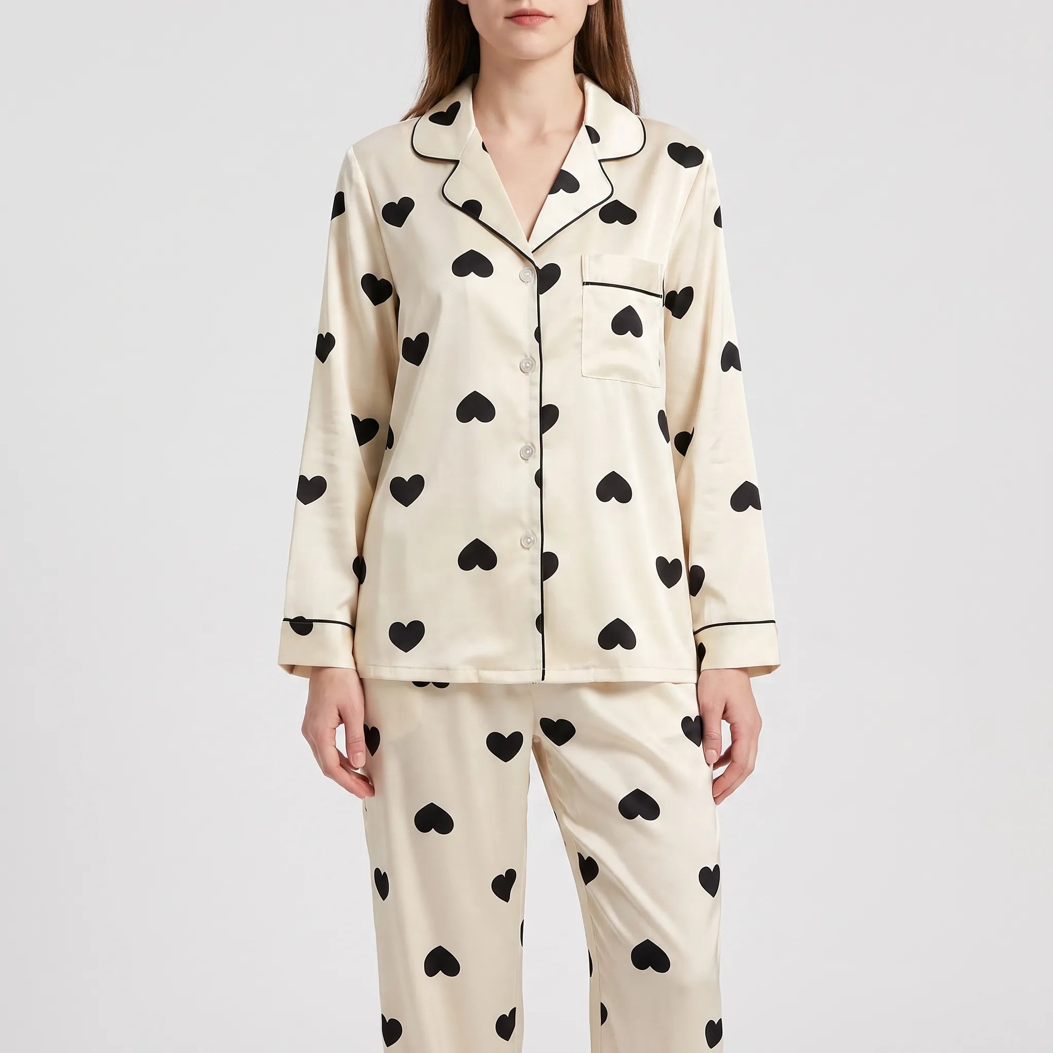 Heart Print Pajama Set - Gwendolyn