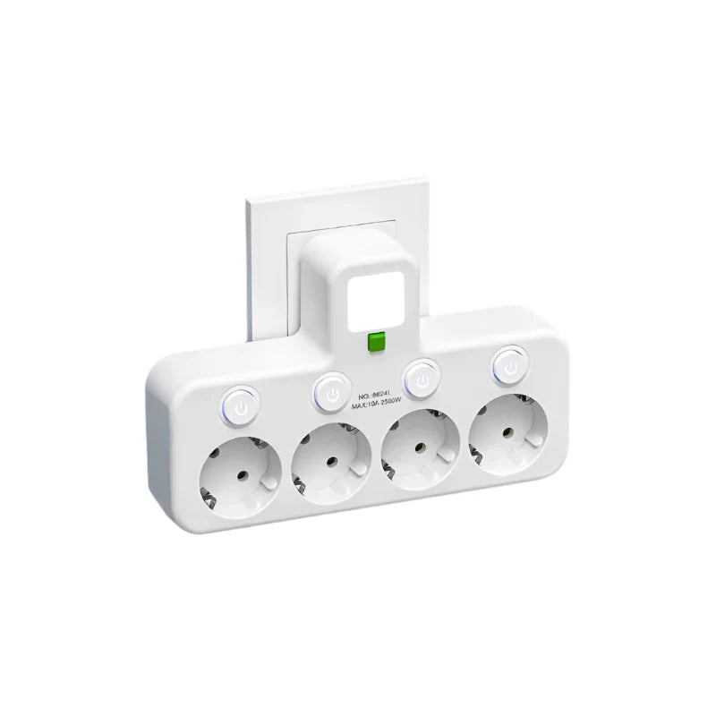 Mehrfachsteckdose VOLTRIQ ProLine | 3–4 Steckplätze + 2× USB & 1× Typ-C | 2500 W | Überspannungsschutz & Kontrollschalter