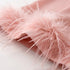 Feather-Trimmed Long Sleeve Pajama Set - Stephanie