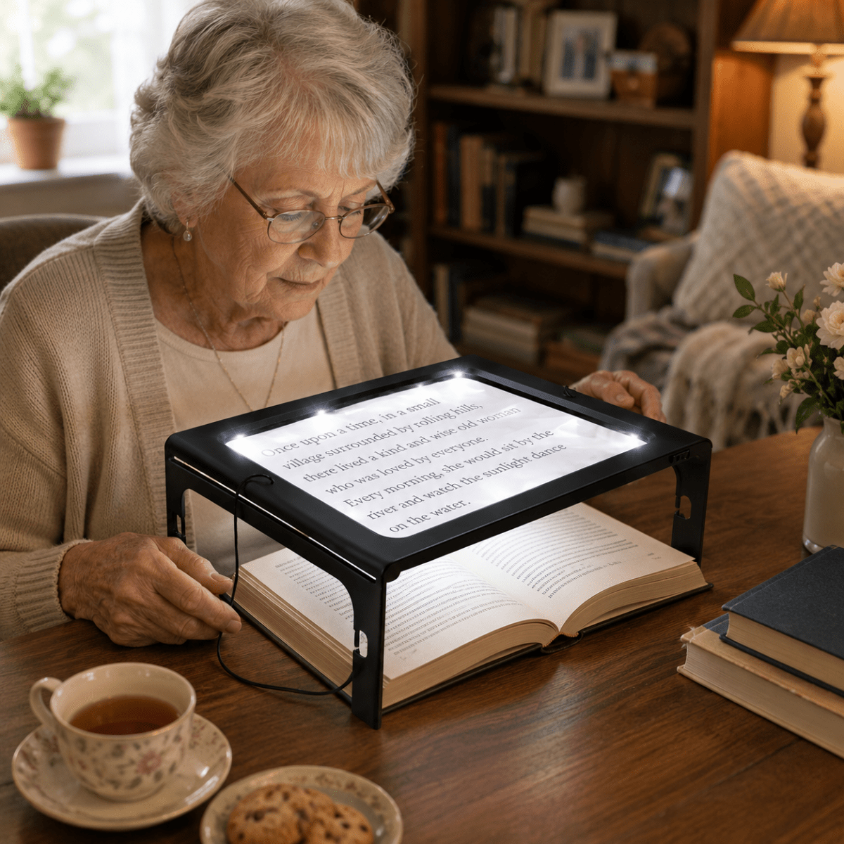 LENSHAVEN – Hands-Free Magnifying Glass with 3x Magnification and LED Light