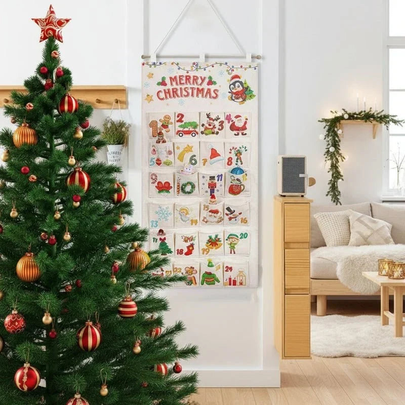 Stoff-Adventskalender | 24 Fächer | Wiederverwendbar