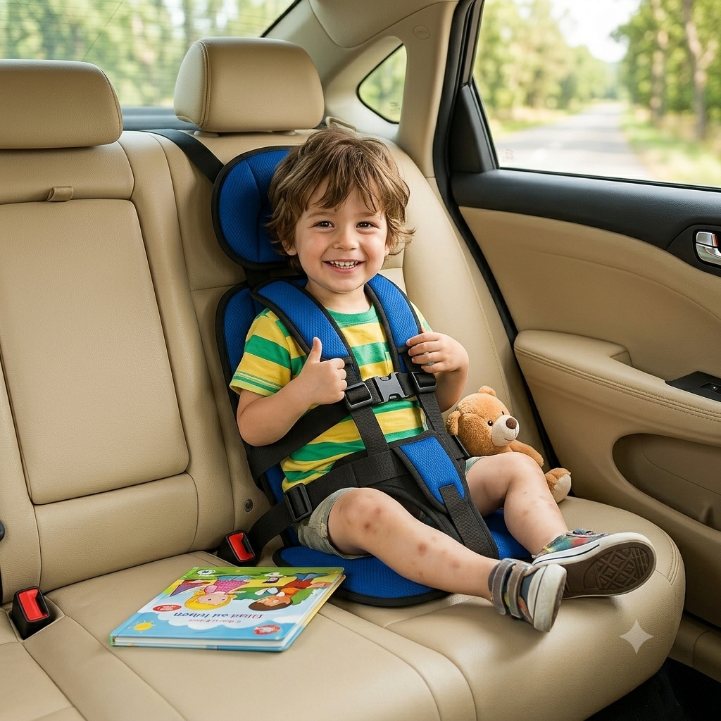 Kids Travel Booster Seat Portable Safety Belt for Car Journeys