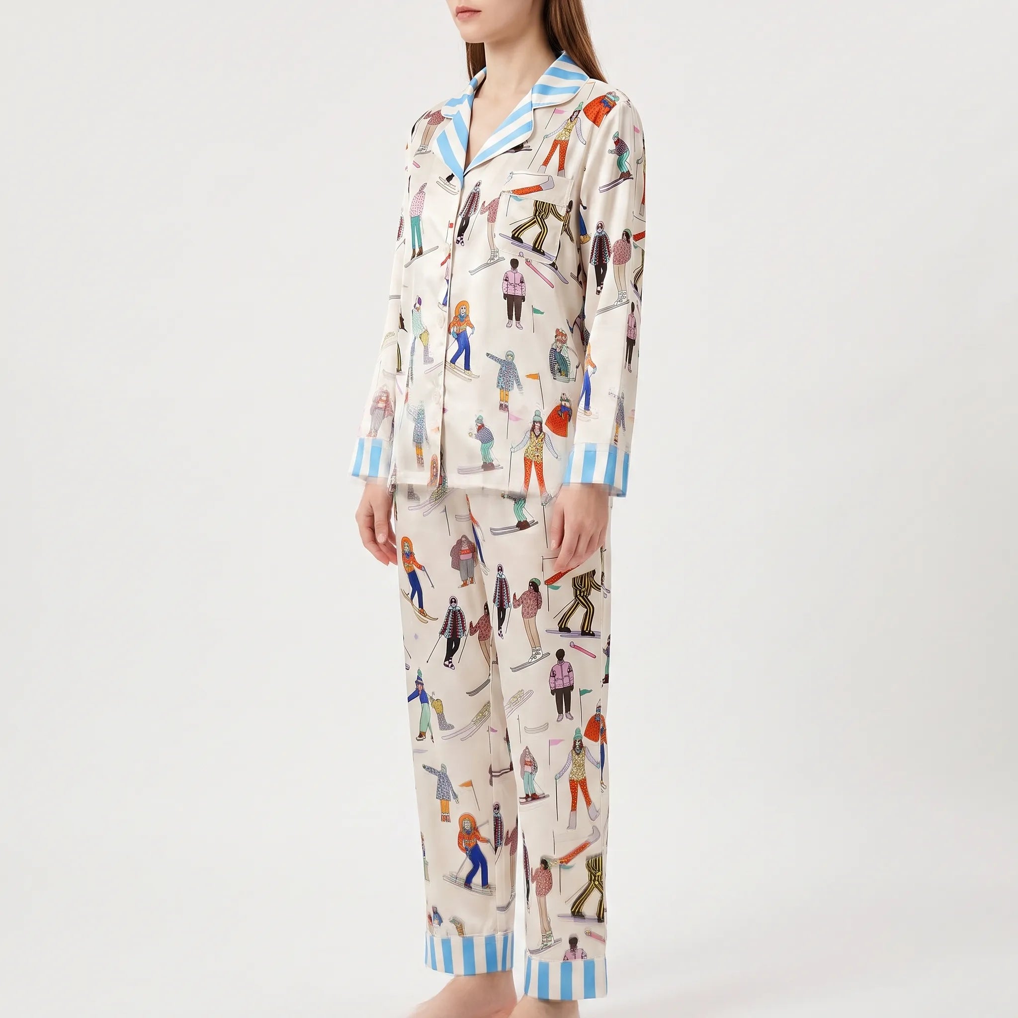 Long Sleeve Printed Pajama Set - Cheryl