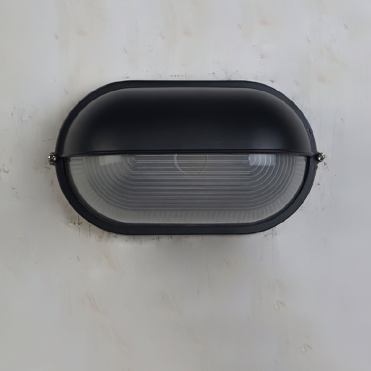 Outdoor Wall Light Bulkhead with Ribbed Glass Eyelid Hood Weather-Resistant - Image 34
