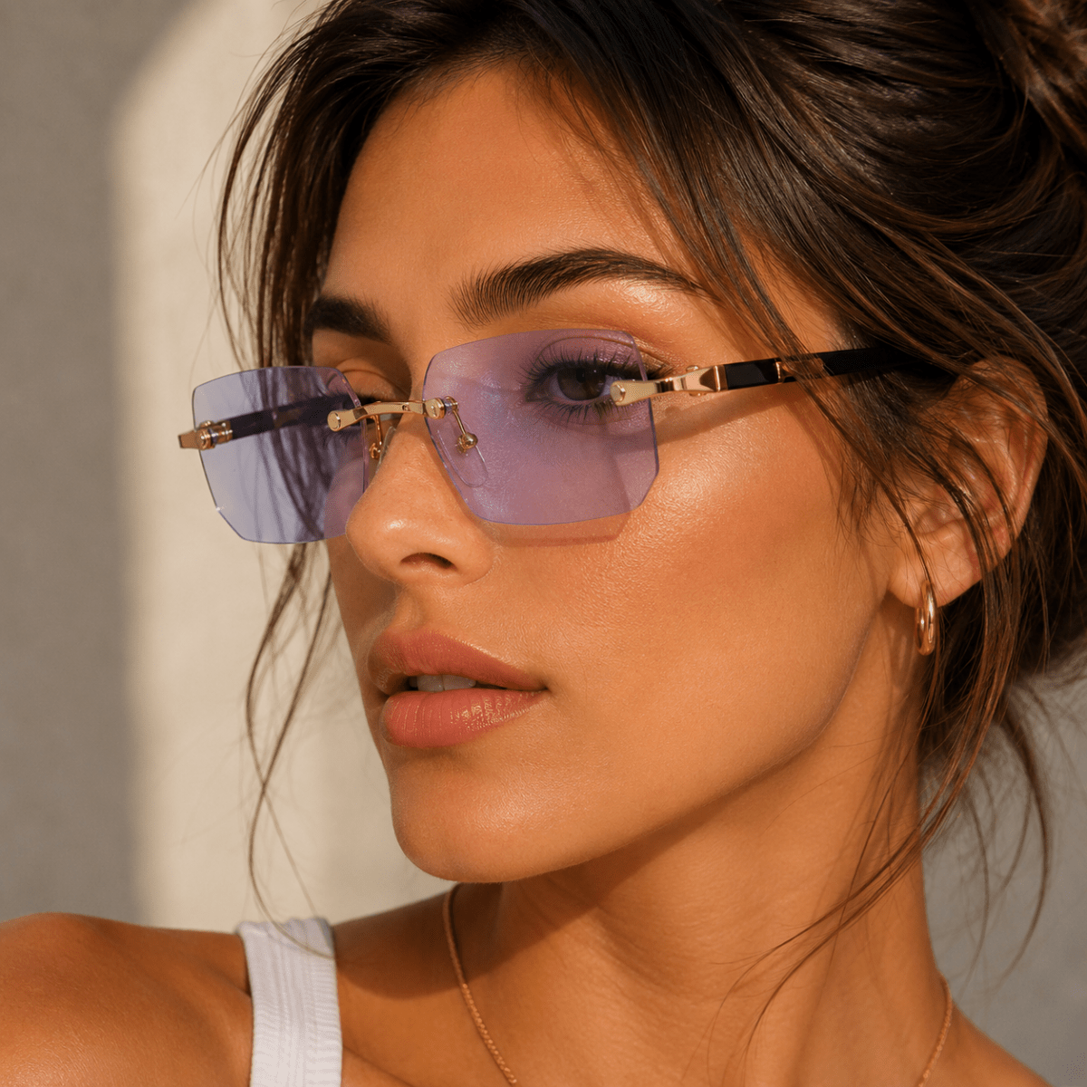 SHADEVISTA – Rectangular Frameless Sunglasses with UV400 Protection