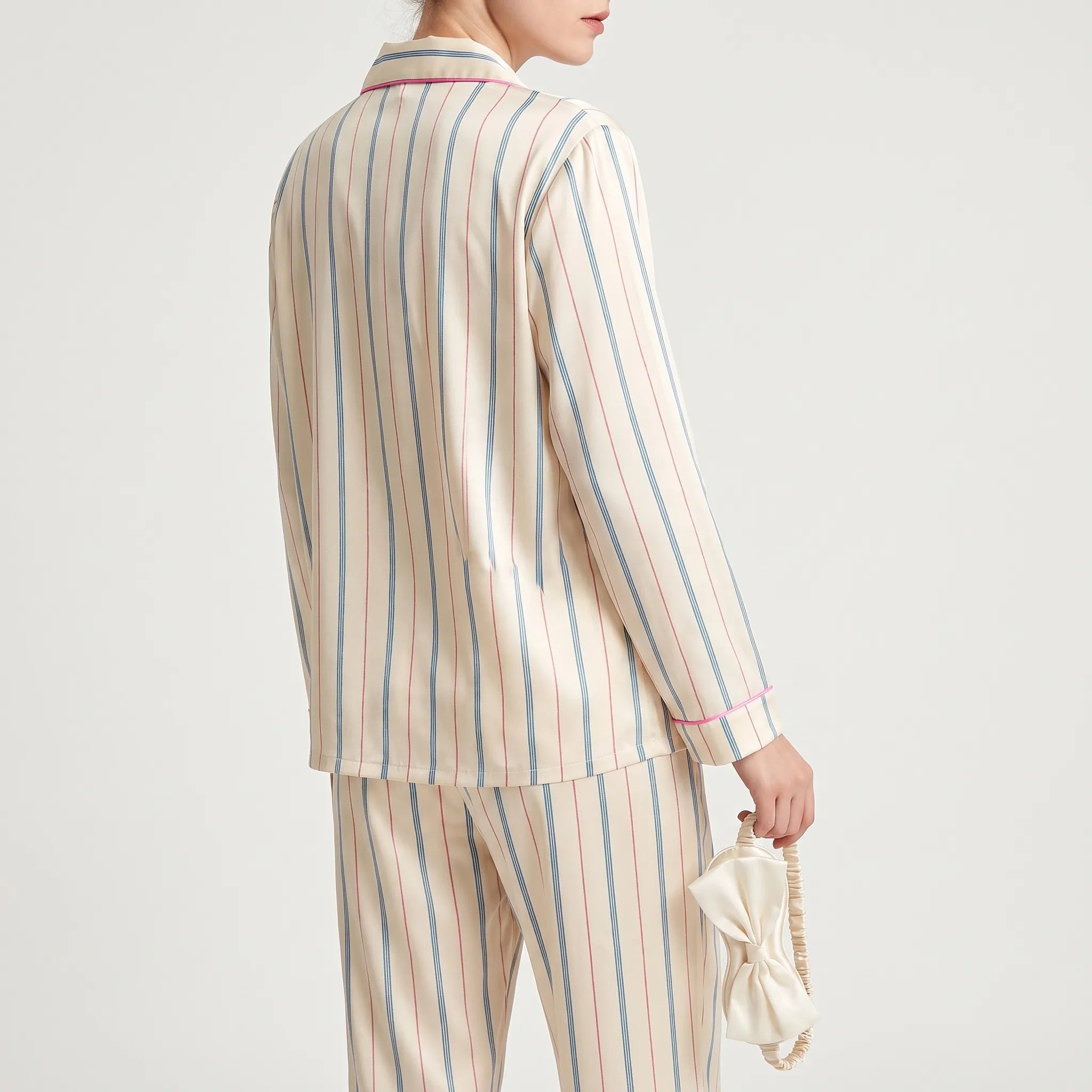 Striped Long-Sleeved Pajama Set - Lucy