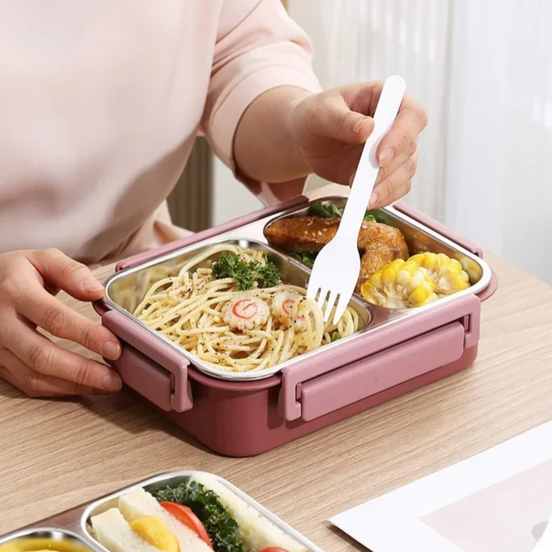Bento Lunch Box with Stainless Steel Compartments Leak Proof and Portable - Image 12