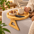 Sofa Armrest Tray Wooden Compact Minimalist Rectangle