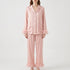 Feather-Trimmed Long Sleeve Pajama Set - Stephanie