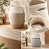Woven Laundry Basket Handles Decorative Storage