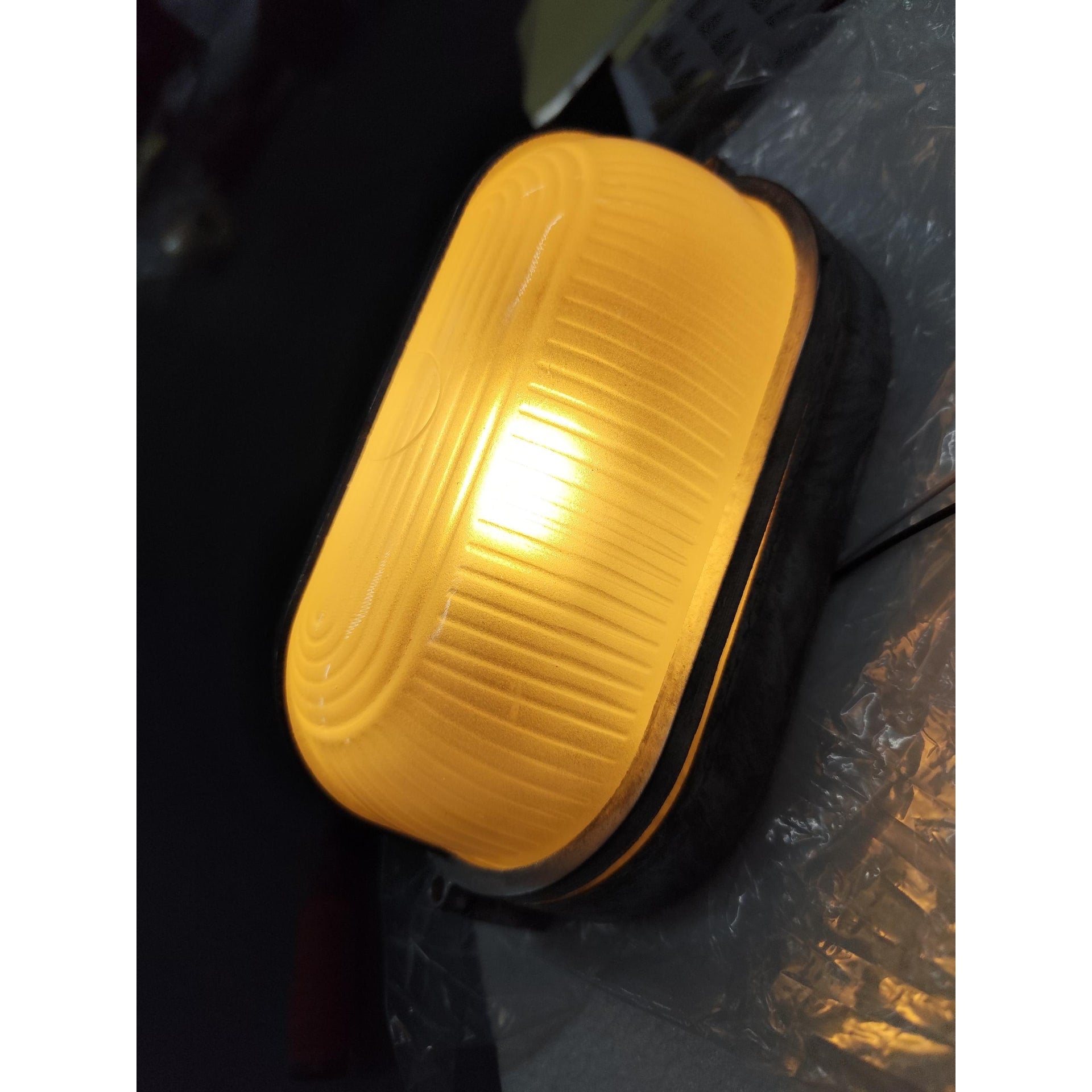 Outdoor Wall Light Bulkhead with Ribbed Glass Eyelid Hood Weather-Resistant - Image 51