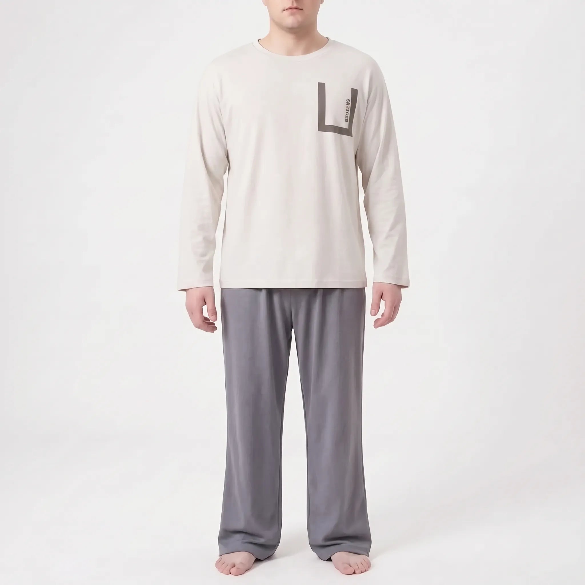 Men's Casual Long Sleeve Pajama Set - Dean