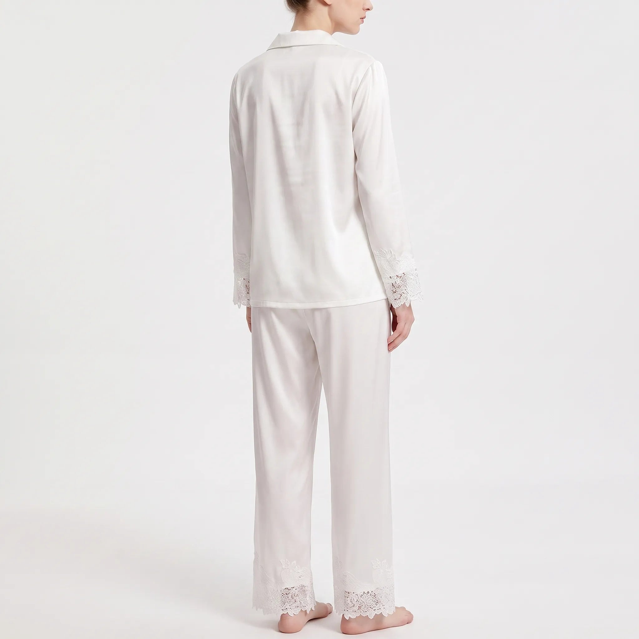 Two-Piece Sleepwear Set With Floral Accents - Faye