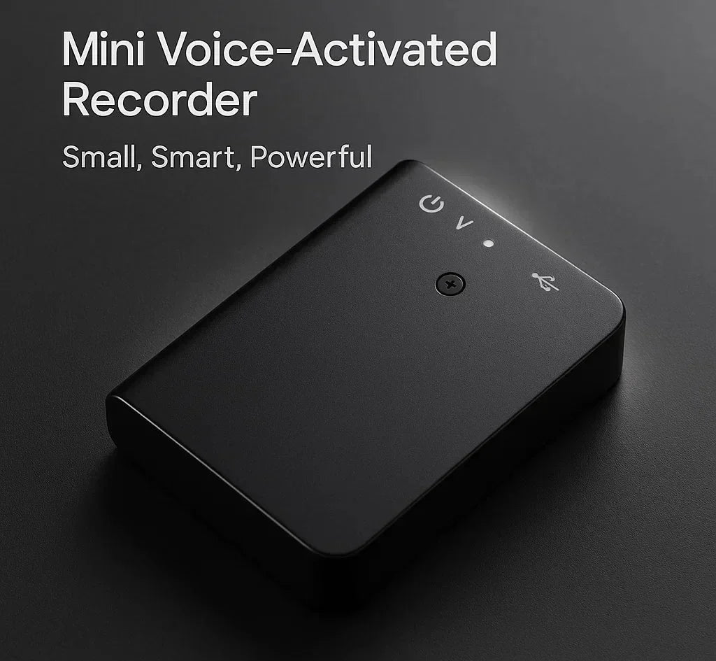 Ultra-dunne digitale voice recorder met spraakactivatie en 16GB opslag