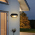 Outdoor Wall Light Bulkhead with Ribbed Glass Eyelid Hood Weather-Resistant - Image 2
