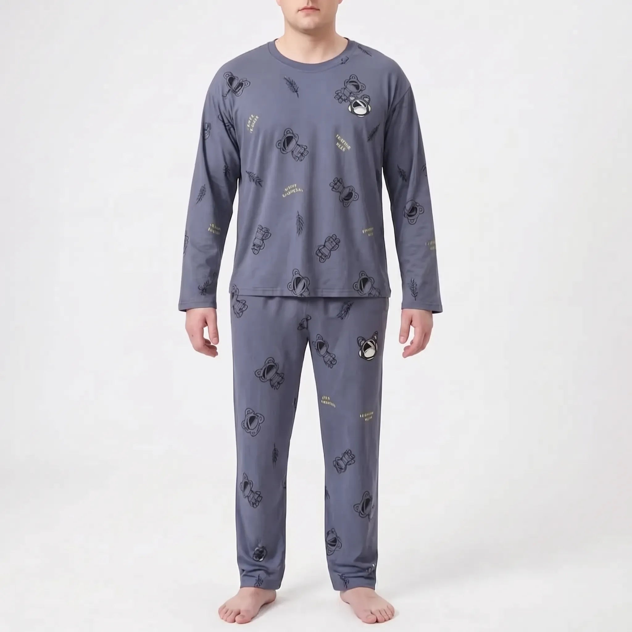 Men's Casual Long Sleeve Pajama Set - Dean