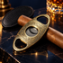 Antique Bronze Cigar Cutter Pouch Engraved Design