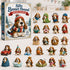 Adventskalender für Basset-Hound-Fans | 24 Acryl-Anhänger | Weihnachtsdesign