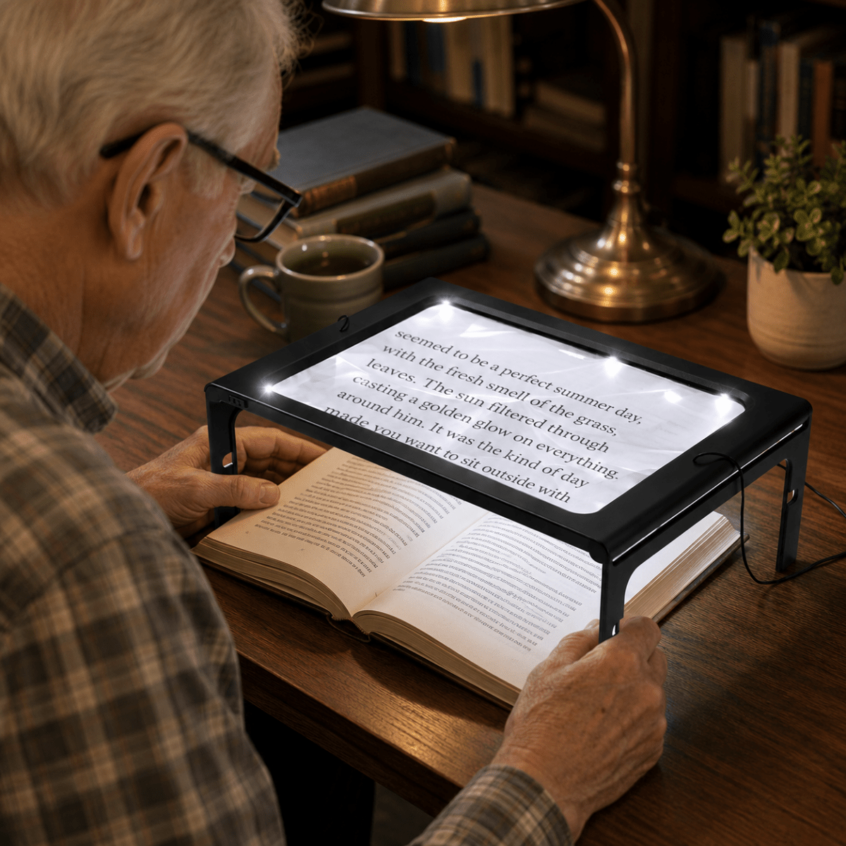 LENSHAVEN – Hands-Free Magnifying Glass with 3x Magnification and LED Light
