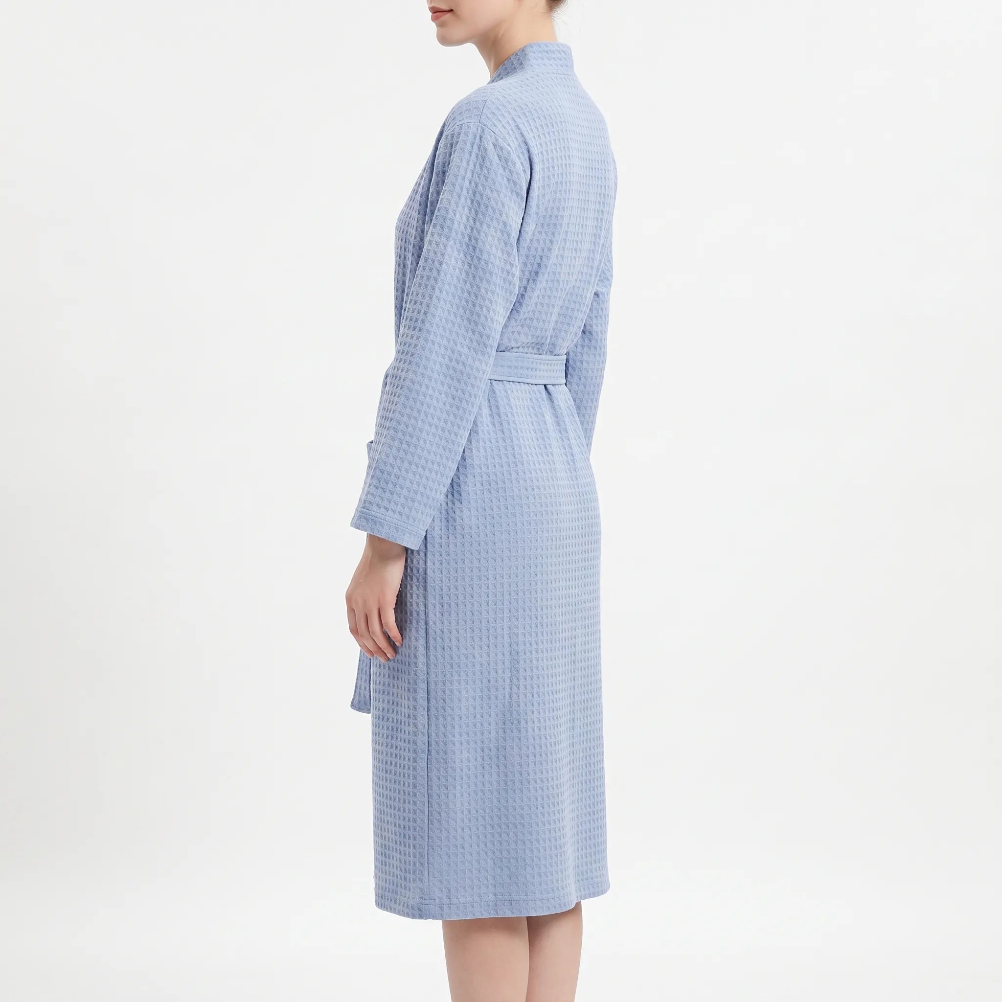 Textured Knee-Length Bathrobe - Lindsey