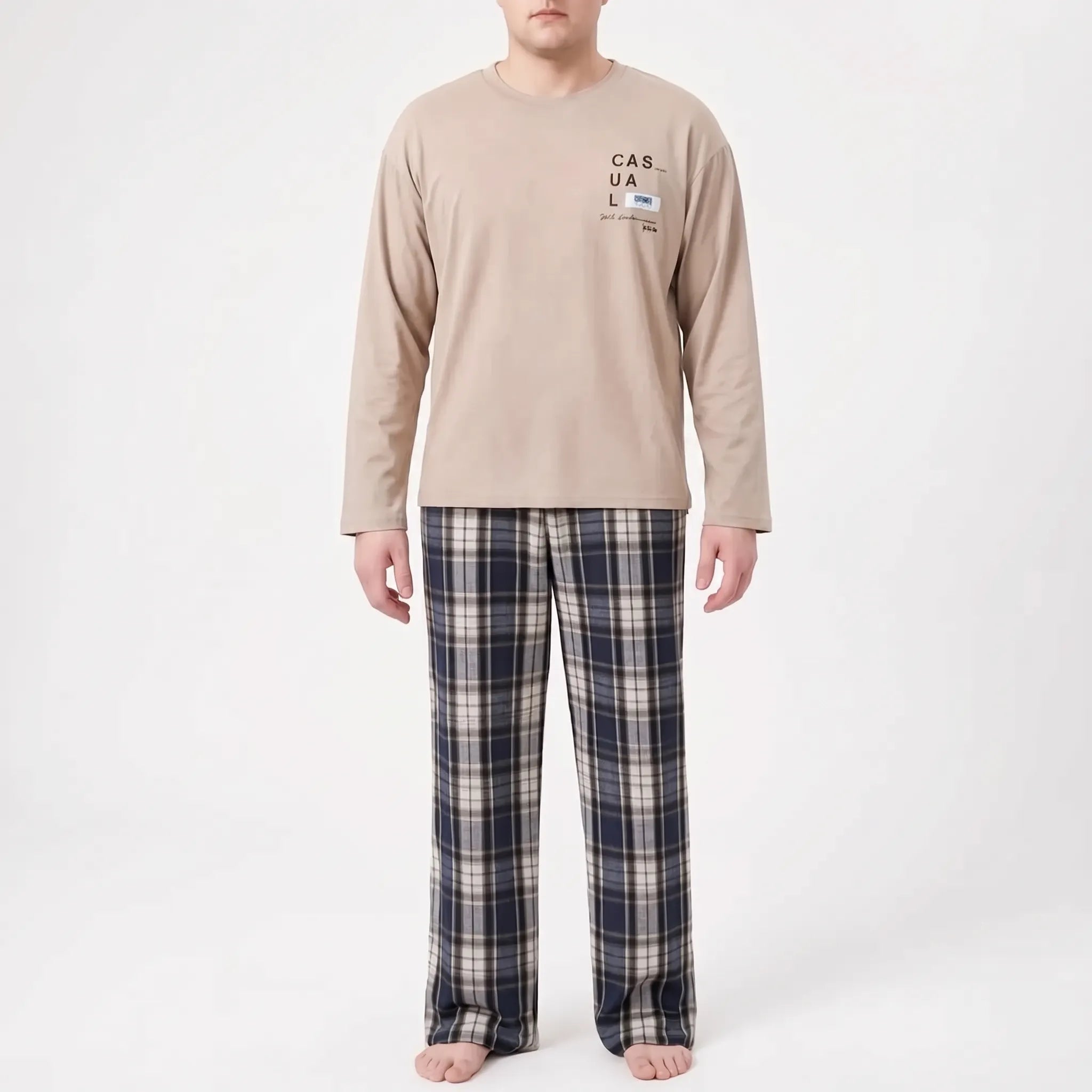 Men's Casual Long Sleeve Pajama Set - Dean