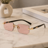 SHADEVISTA – Rectangular Frameless Sunglasses with UV400 Protection