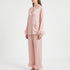 Feather-Trimmed Long Sleeve Pajama Set - Stephanie
