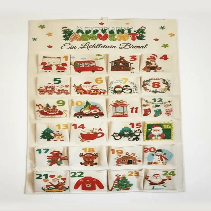 Stoff-Adventskalender | 24 Fächer | Wiederverwendbar