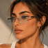 SHADEVISTA – Rectangular Frameless Sunglasses with UV400 Protection