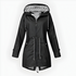 Women's Hooded Waterproof Rain Jacket with Striped Lining and Drawstring Waist - Image 7