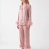 Feather-Trimmed Long Sleeve Pajama Set - Stephanie