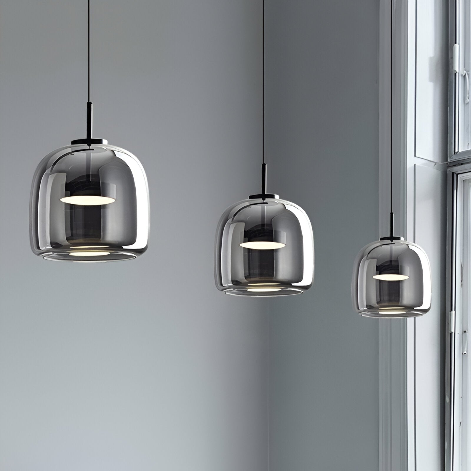 Kitchen Pendant Light Fixtures with Translucent Glass Shade and Adjustable LED for Island - Image 19