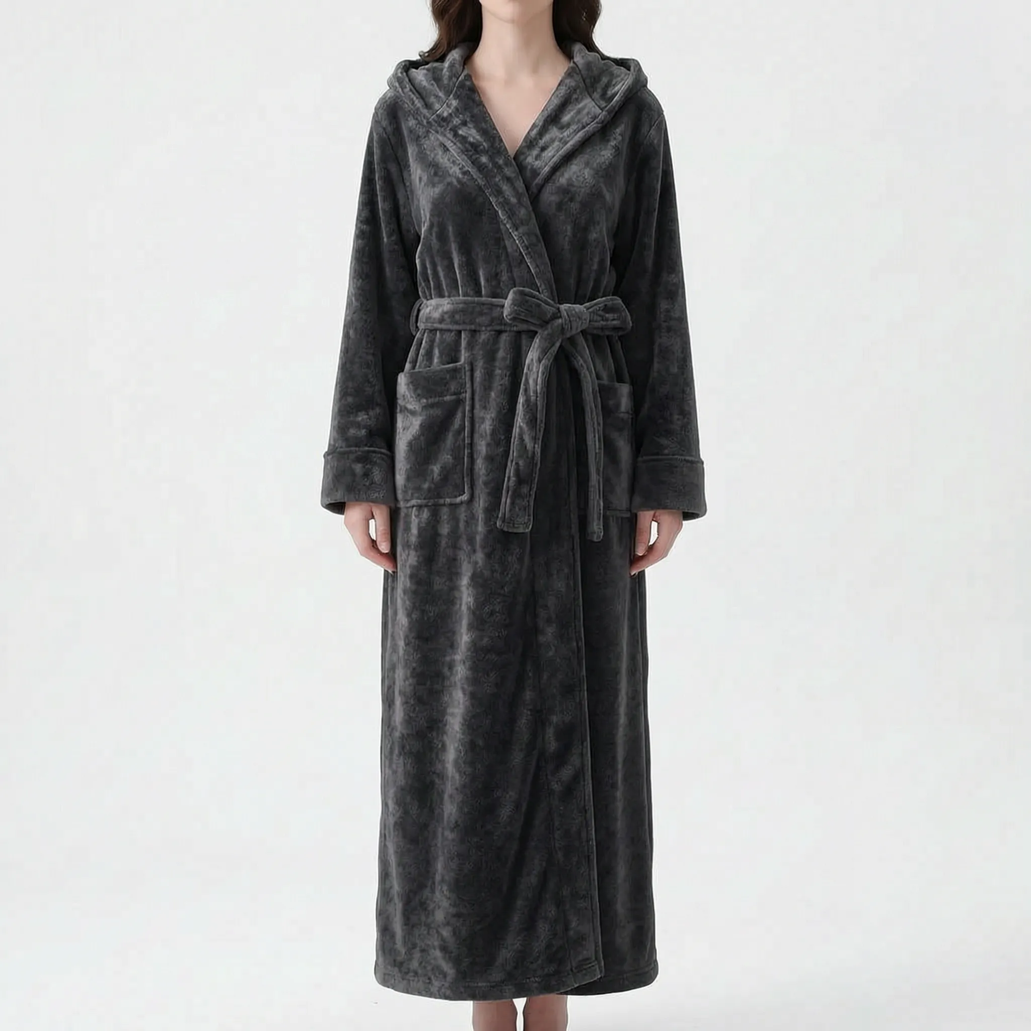 Long Fluffy Dressing Gown - Alexis