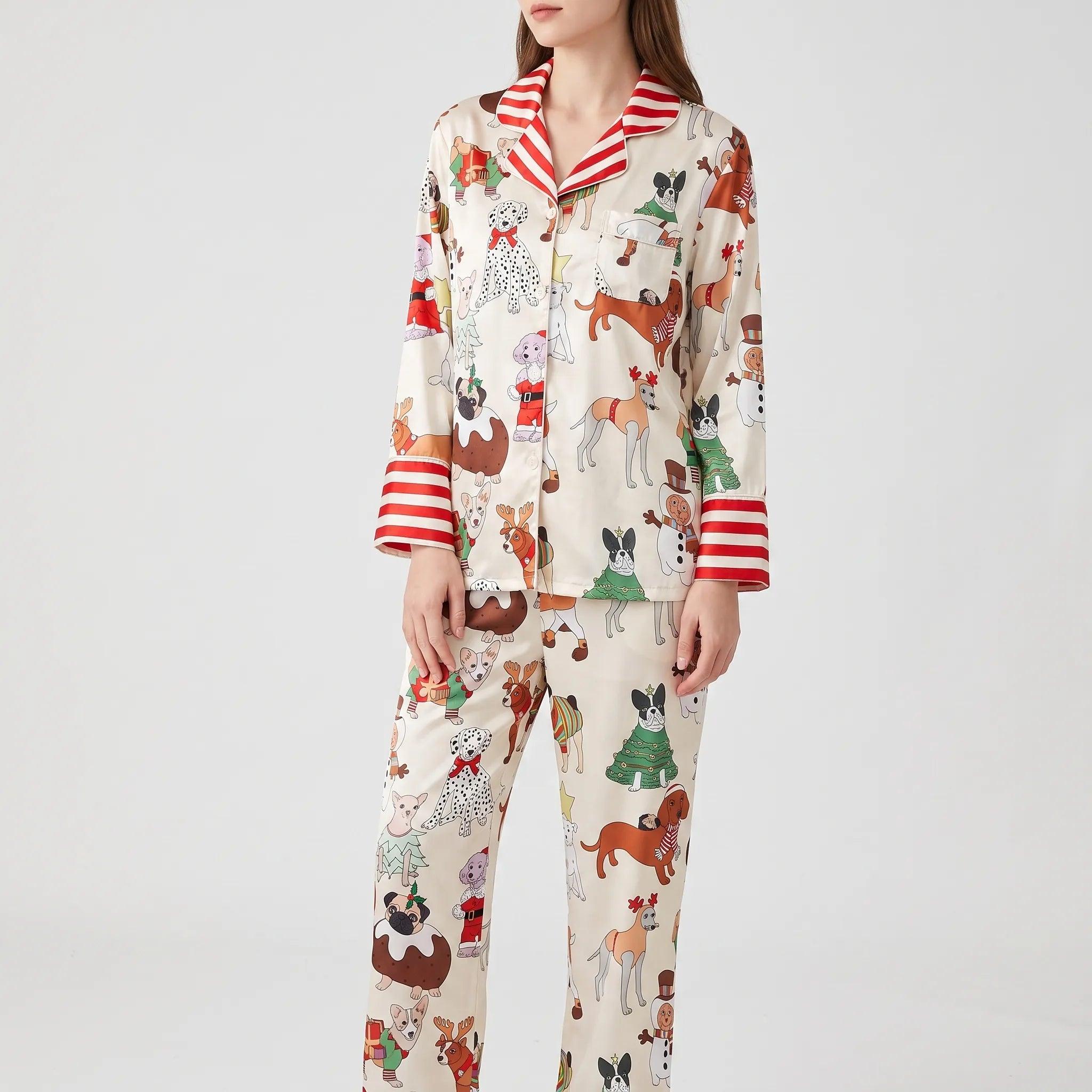 Long Sleeve Printed Pajama Set - Cheryl