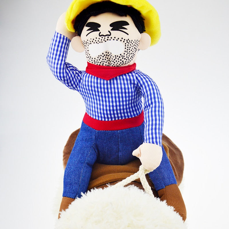 Cowboy Rider Costume for Small Dogs and Cats studio packshot