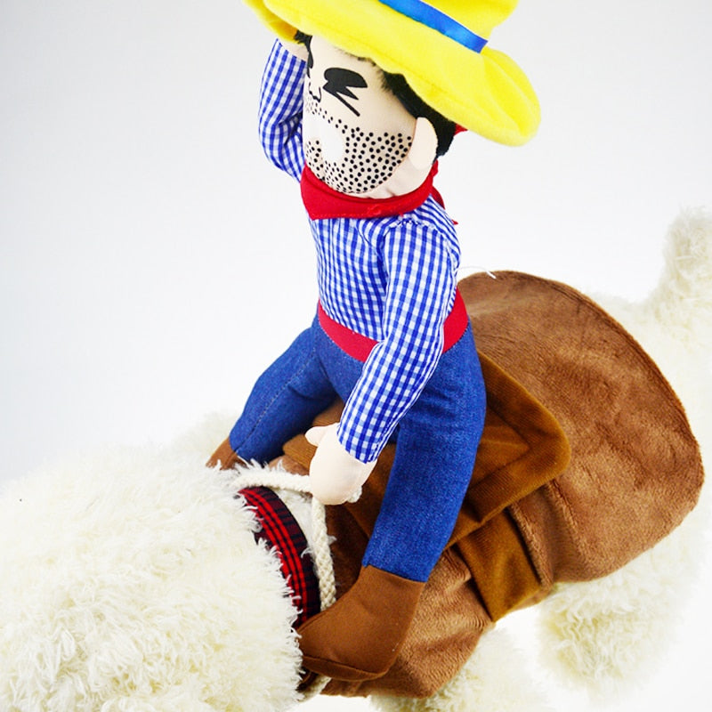 Cowboy Rider Costume for Small Dogs and Cats size and fit