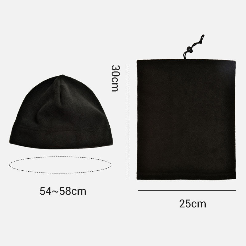 Neck Warmer and Fleece Cap Set Windproof Black feature overview