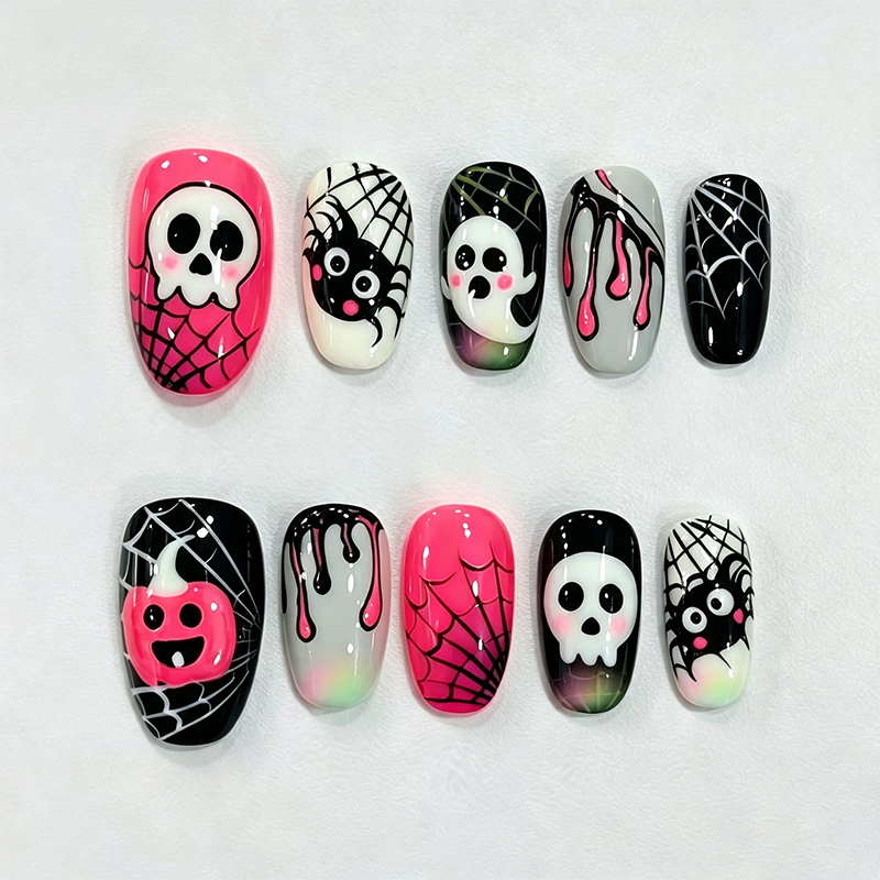 30 Pcs Halloween Press On Nail Set lifestyle scene